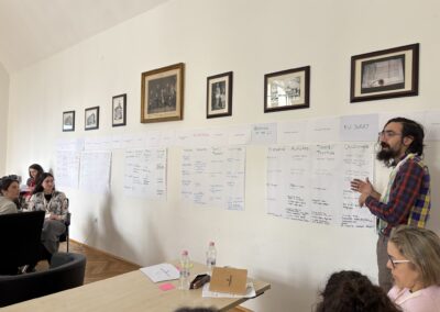 A participant shares his perspective during the Erasmus KA1 Mobility Management training